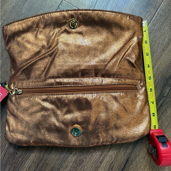 Y2K Studded Bronze Clutch with Black Strap - Picture 4 of 8